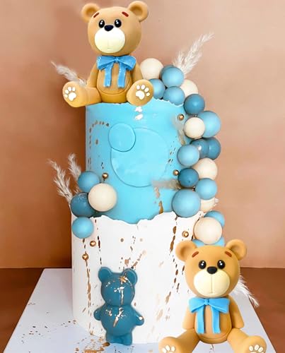 JeVenis Blau Baby Dusche Kuchen Dekoration Teddybär Kuchen Topper Geschlecht Enthüllen Kuchen Dekoration Bär Baby Dusche Party Supplies Teddybär Dekoration von JeVenis