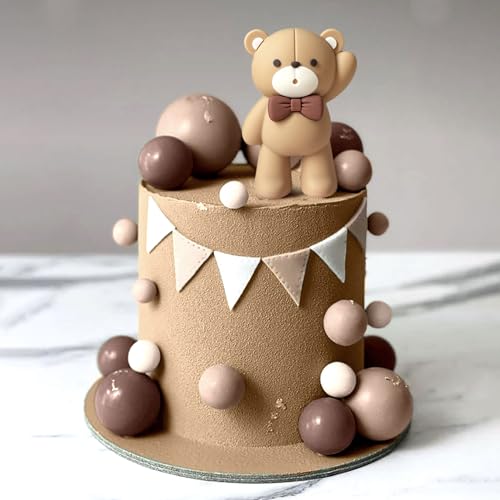 JeVenis Braunbär Tortendeko Baby Bär Baby Shower Cake Topper Bären Tortendeko Baby Shower Geburtstag Kuchen Dekoration von JeVenis