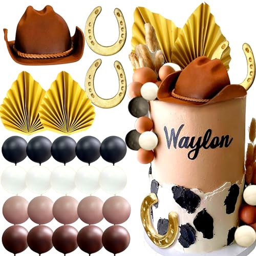 JeVenis Cowboy Kuchen Decortaion Kuh Kuchen Dekoration Cowboy Party Dekoration Disco Ball Kuchen Decortaion von JeVenis