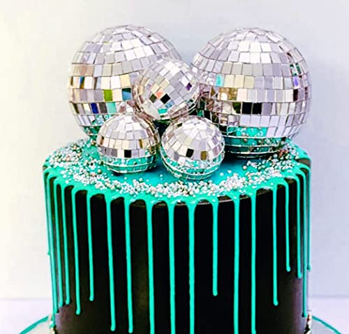 JeVenis Disco Kugel Tortenaufleger Disco Kugel Kuchendekoration Disco Cupcake Topper Disco Cupcake Picks Disco Cupcake Dekorationen 70er Jahre Cupcake Topper 70er Jahre Disco Party Zubehör von JeVenis