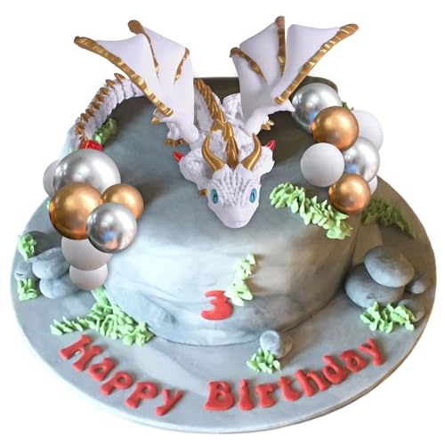 JeVenis Fantasy Dragon Cake Topper Dragon Eggs Cake Decor Gold Balls Cake Decor for Baby Shower Birthday Wedding Party Supplies JeVenis Fantasy Dragon Cake Topper Dragon Eggs Cake Decor Gold Balls Cake Decor for Baby Shower Birthday Wedding Party Supplies von JeVenis