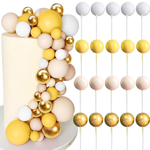 JeVenis Gold boho Tortendeko Kugeln Tortendeko Geburtstag Schaum Ball Kuchen Dekoration für Geburtstag Hochzeit Valentinstag Babyparty von JeVenis