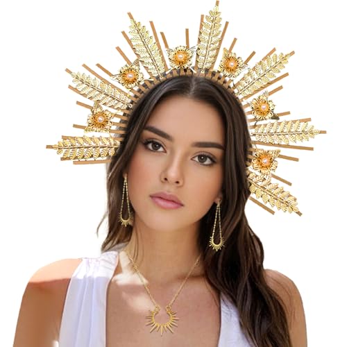 JeVenis Sonne Halo Crown Krone Sonne Halo Haarreif Gothic Accessoires Gothic Halo Krone Halo Haarreif Sonne Sonne Haarreif Kostüm Damen von JeVenis