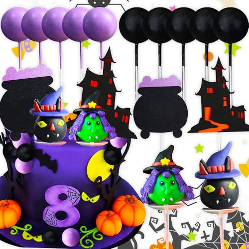 JeVenis Halloween Hocus Pocus Kuchen Dekoration Hexe Geist Spukhaus Kuchen Topper Hexe Kuchen Topper Kürbis Kuchen Dekoration Halloween Party Supplies von JeVenis