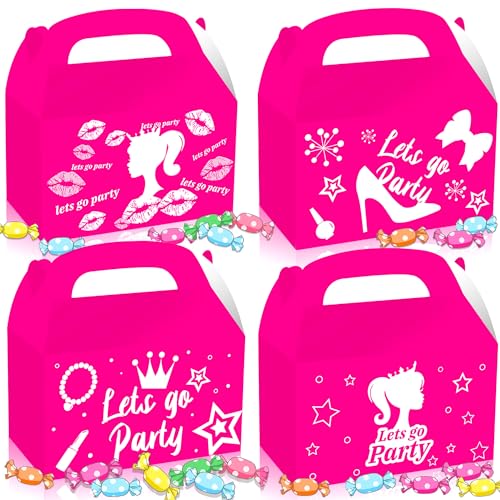 JeVenis Hot Pink Gril Party Favors Boxen Taschen Geschenktüten Hot Pink Grill Geburtstag Dekoration von JeVenis