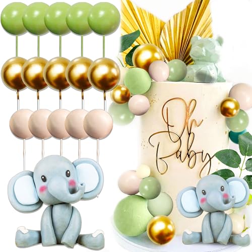 JeVenis Jungle Baby Shower Tortendeko Elefant Cake Topper Safari Tiere Kuchendeko Wild One Kuchen Dekoration Zwei Wilde Kuchen Topper Dschungel Safari Tiere Party Supplies von JeVenis