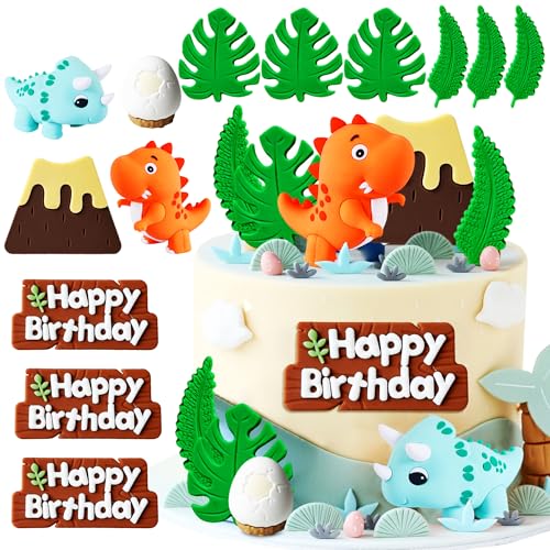 JeVenis Luxury Dino Tortendeko Dinosaurier Kuchendekoration Cake Toppers Dinosaurier Geburtstag Kinder Babyparty Dinosaurier Themen Kuchen Dekoration von JeVenis