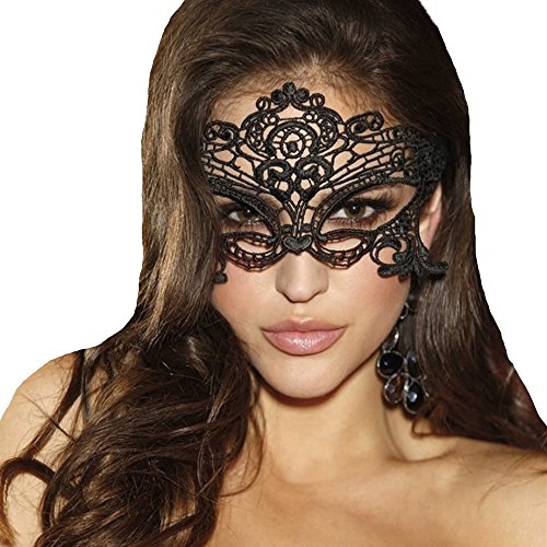 JeVenis Luxury Lace maske Prom Mask Maskerade Ball Maske für Kostümparty Cosplay (black) von JeVenis