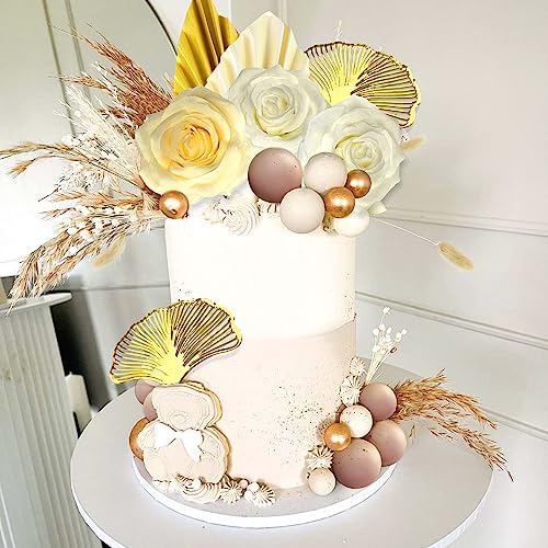 JeVenis Luxus Boho Baby Dusche Kuchen Dekoration Nackt Blumen Kuchen Topper Beige Geschlecht Reveal Kuchen Toppers Baby Dusche Party Zubehör Geschlecht Reveal Party Zubehör von JeVenis