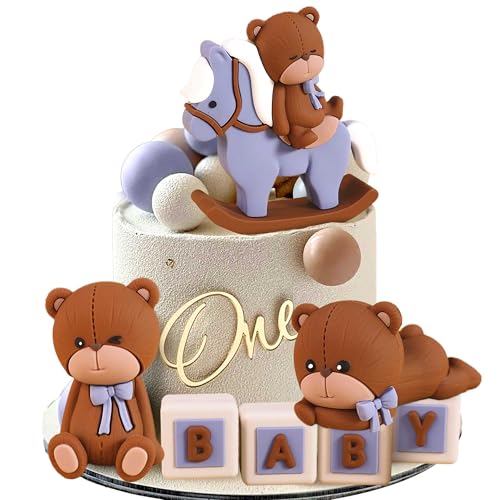 JeVenis Dusche Kuchen Dekoration Teddybär Kuchen Topper Geschlecht Enthüllen Kuchen Dekoration Bär Dusche Party Supplies Teddybär Dekoration von JeVenis