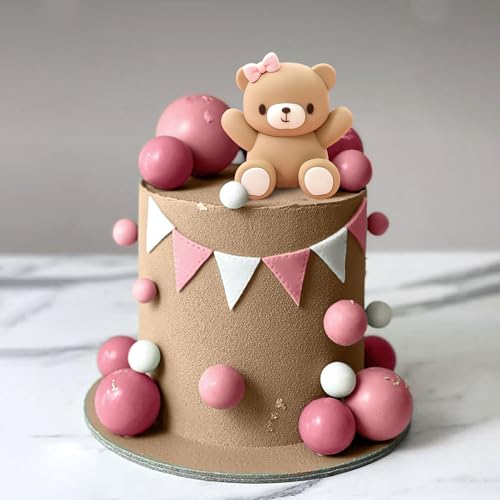 JeVenis Rosa Bär Tortendeko Baby Bär Baby Shower Cake Topper Bären Zug Kuchendeko Baby Shower Geburtstag Kuchen Dekoration von JeVenis