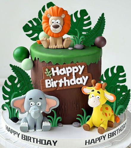 JeVenis Safari Baby Shower Tortendeko Safari Tiere Tortendeko Wild One Tortendeko Zwei Wild Cake Topper Giraffe Affe Cake Topper von JeVenis