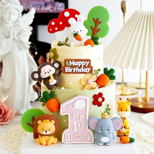 JeVenis Safari Dschungel Baby Shower Tortendeko Safari Tiere Tortendeko Wild One Tortendeko Zwei Wild Cake Topper Giraffe Affe Cake Topper von JeVenis