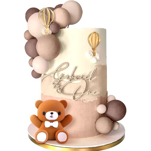 JeVenis Teddybär Kuchen Dekoration Bärenkuchendekoration Braune Kugeln Kuchentopper Boho Bären Torte Kuchendekoration Baby Shower Geburtstag Kuchendekoration von JeVenis