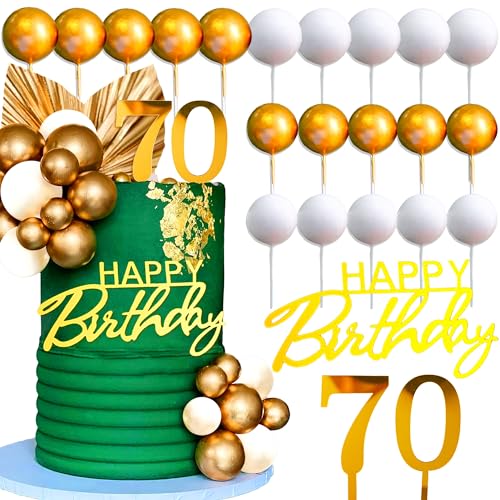 JeVenis Tortendeko 70. Geburtstag Mann Tortendeko 70 Geburtstag Frau Gold Kuchen Deko 70 für 70 Geburtstag Deko Decoration (70 Jahre) von JeVenis