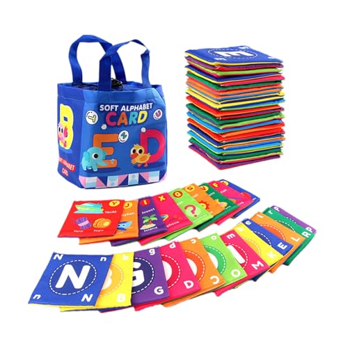 Early Childhood Enlightenment Book Letters, Soft Alphabet Cards, Cloth Alphabet Tiles, Washable Alphabet Cards (1pcs) von Jeeeun