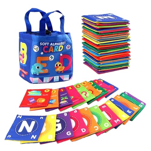 Early Childhood Enlightenment Book Letters, Soft Alphabet Cards, Soft Alphabet Cards with Bag, Washable Soft Letter for Toddlers Learning Toys (Alphabets) von Jeeeun