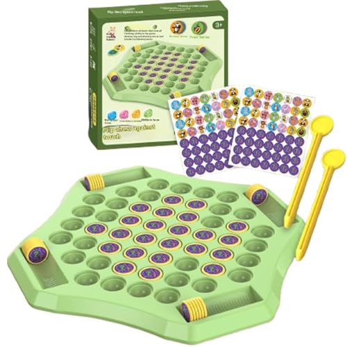 Flip Chess Memory Chess Game for Kindergarten Gathering Activity, Memory Flip Chess Game, Double Cartoon Fruit Flip Over Card Chess Board, Creative Matching Four-Player Battle (Animal) von Jeeeun