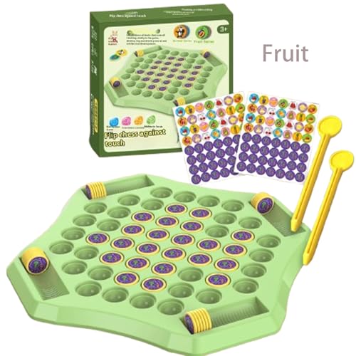 Flip Chess Memory Chess Game for Kindergarten Gathering Activity, Memory Flip Chess Game, Double Cartoon Fruit Flip Over Card Chess Board, Creative Matching Four-Player Battle (Fruit) von Jeeeun