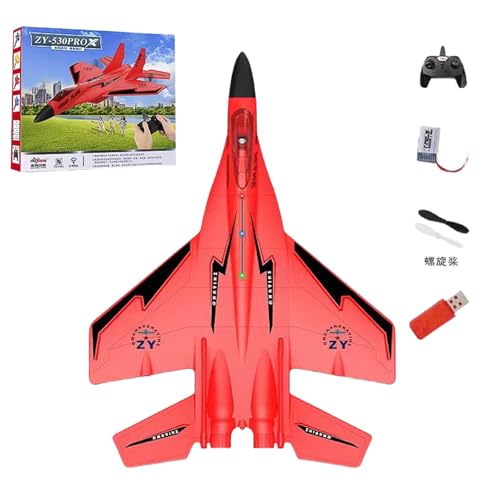 Jeeeun 2.4ghz Rc Remote Control Fighter Model Toy, Wonstorex Remote Control Fighter Jet, Wonstorex Rc Plane, Zy530 Remote Control Planes, Foam Airplanes (Red) von Jeeeun