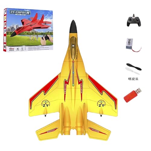 Jeeeun 2.4ghz Rc Remote Control Fighter Model Toy, Wonstorex Remote Control Fighter Jet, Wonstorex Rc Plane, Zy530 Remote Control Planes, Foam Airplanes (Yellow) von Jeeeun