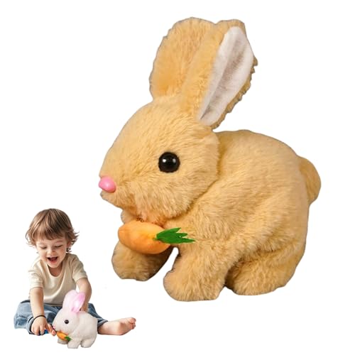 Jeeeun Bunby - My Realistic Bunny Toy, Bunbi Realistic Bunny, Bunby Realistic Bunny, Realistic Bunny That Moves, Realistic Bunny Toys for Kids (Brown,Without Light) von Jeeeun