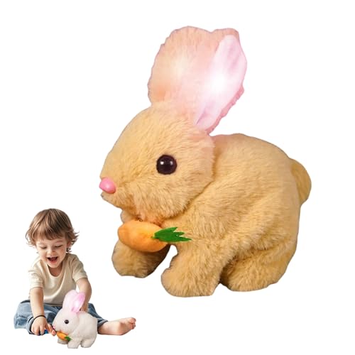 Jeeeun Bunby - My Realistic Bunny Toy, Bunbi Realistic Bunny, Bunby Realistic Bunny, Realistic Bunny That Moves, Realistic Bunny Toys for Kids (Brown,with Light) von Jeeeun