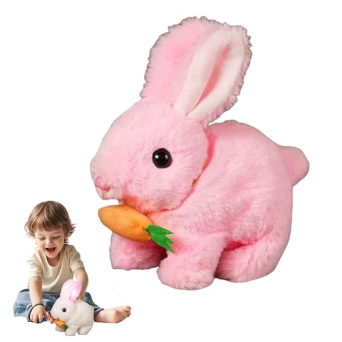 Jeeeun Bunby - My Realistic Bunny Toy, Bunbi Realistic Bunny, Bunby Realistic Bunny, Realistic Bunny That Moves, Realistic Bunny Toys for Kids (Pink,Without Light) von Jeeeun