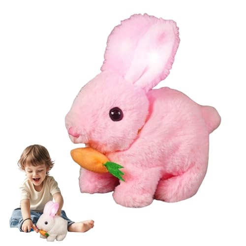 Jeeeun Bunby - My Realistic Bunny Toy, Bunbi Realistic Bunny, Bunby Realistic Bunny, Realistic Bunny That Moves, Realistic Bunny Toys for Kids (Pink,with Light) von Jeeeun