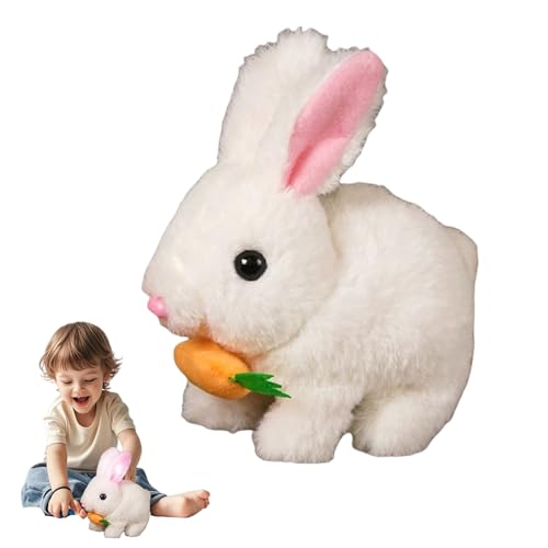 Jeeeun Bunby - My Realistic Bunny Toy, Bunbi Realistic Bunny, Bunby Realistic Bunny, Realistic Bunny That Moves, Realistic Bunny Toys for Kids (White,Without Light) von Jeeeun