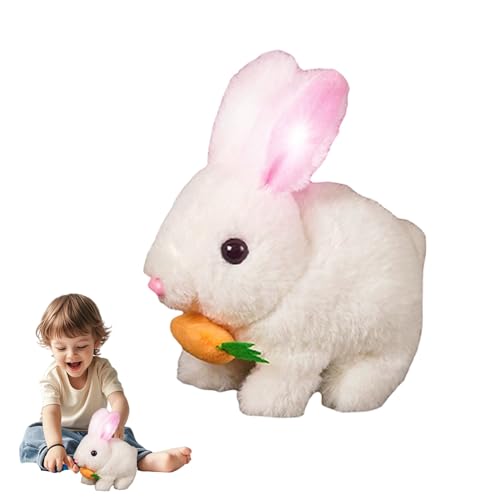 Jeeeun Bunby - My Realistic Bunny Toy, Bunbi Realistic Bunny, Bunby Realistic Bunny, Realistic Bunny That Moves, Realistic Bunny Toys for Kids (White,with Light) von Jeeeun