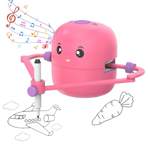 Jeeeun Drawing Robot, Drawing Robot for Kids, Interactive Educational Drawing Robot, Interactive Educational Drawing Robot for Kids - Montessori Learning Toy with 100 Word Cards, Voice (Pink) von Jeeeun