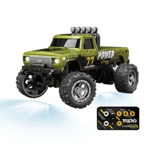 Jeeeun Mini Rc Monster Truck, Mini Rc Car, Mini Rc Truck with Trailer, Mini Rc Truck for Kids Gifts (Green,Secret Box) von Jeeeun