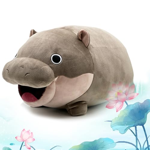 Jeeeun Moo Deng Hippo, Hippo Stuffed Animal, Cute Pygmy Hippo Plushie Toy,Huggable Home Decor,Fashionable Throw Pillows for Home Sofa Bedroom Decoration von Jeeeun