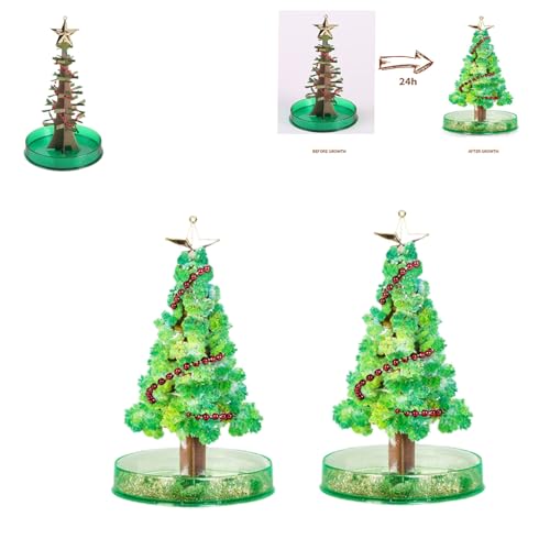 Magic Christmas Tree, Magic Crystal Tree, Crystal Grow Christmas Tree, Fun Christmas Activity for Kids, Grow A Christmas Tree Kit for Kids (A,2PCS) von Jeeeun