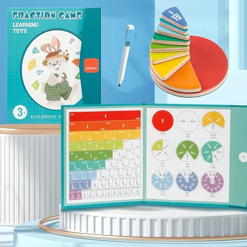 Magnetic Fraction Educational Puzzle - New Magnetic Fraction Tiles & Circles Set for Kids, Fractional Number Demonstration Book, Math Manipulatives for Elementary School Early Math Skills Magnetic Fraction Educational Puzzle - New Magnetic Fraction Tiles & Circles Set for Kids, Fractional Number Demonstration Book, Math Manipulatives for Elementary School Early Math Skills von Jeeeun