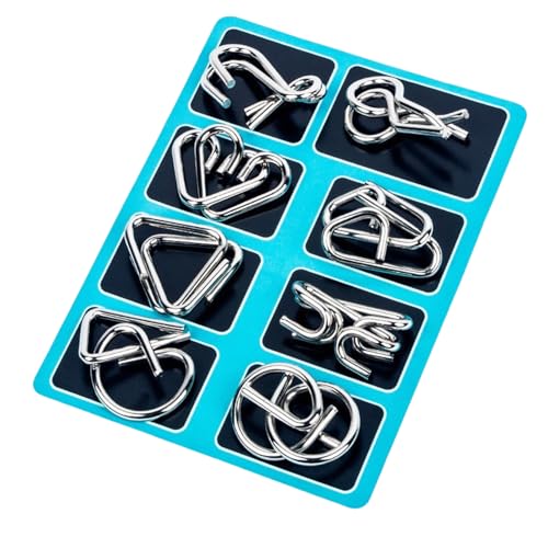 Metal Puzzle Ring 24 Piece Set, Metal Puzzles for Adults, Puzzle Ring, Metal Puzzles Brain Teasers, Metal Brain Teaser Puzzles (Blue) von Jeeeun