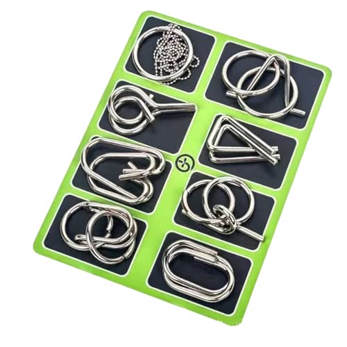 Metal Puzzle Ring 24 Piece Set, Metal Puzzles for Adults, Puzzle Ring, Metal Puzzles Brain Teasers, Metal Brain Teaser Puzzles (Green) von Jeeeun