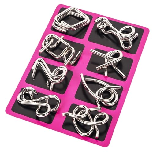 Metal Puzzle Ring 24 Piece Set, Metal Puzzles for Adults, Puzzle Ring, Metal Puzzles Brain Teasers, Metal Brain Teaser Puzzles (Pink) von Jeeeun