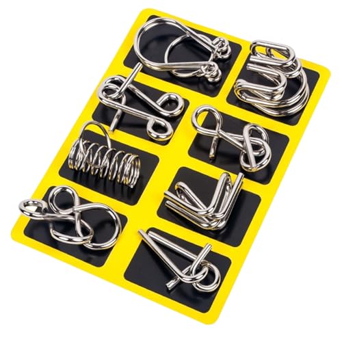 Metal Puzzle Ring 24 Piece Set, Metal Puzzles for Adults, Puzzle Ring, Metal Puzzles Brain Teasers, Metal Brain Teaser Puzzles (Yellow) von Jeeeun