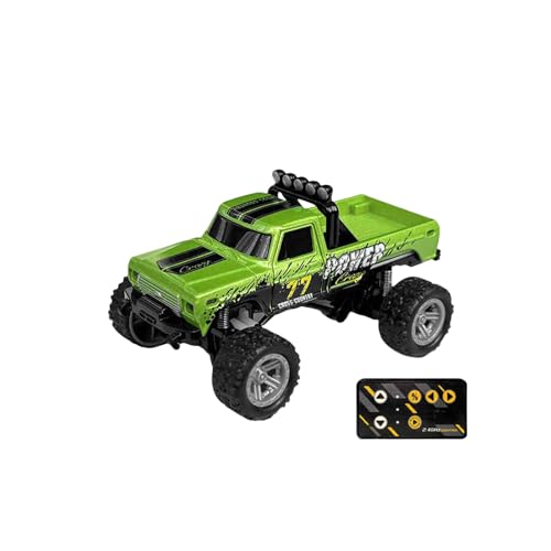 Mini Rc Monster Truck, 1/64 Rc Truck, Mini Rc Truck with Trailer, Adjustable Speed and Steering (Green) von Jeeeun