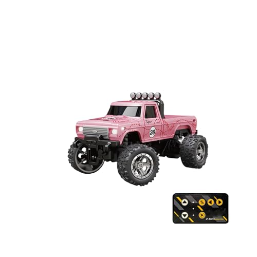 Mini Rc Monster Truck, 1/64 Rc Truck, Mini Rc Truck with Trailer, Adjustable Speed and Steering (Pink) von Jeeeun