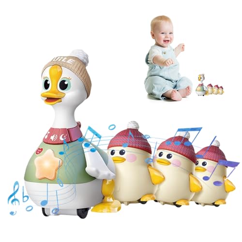 Tummy Time Duck Family, Duck Family Toy, Walking Duck with Baby Ducks, for 6-12 Months Toddlers Boy Girl (One Size) von Jeeeun