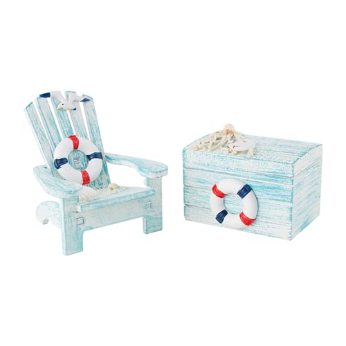 Jeenuuder 1 Set Mini-Strandstuhl, Miniatur-Miniaturmöbel, Tischplatte, Miniaturen, Miniatur-Stuhl, Dekoration, Stuhl B von Jeenuuder