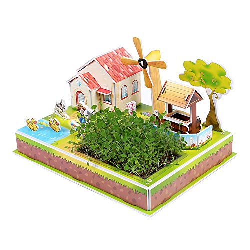 Jeenuuder 3D Stereo Farm Pflanz Puzzles, PflanztagebüCher Zur Aufzeichnung des TäGlichen Pflanzen Wachstums, 3-7 Jahre Altes Kinderpuzzle Papierbau Modell Spielzeug von Jeenuuder