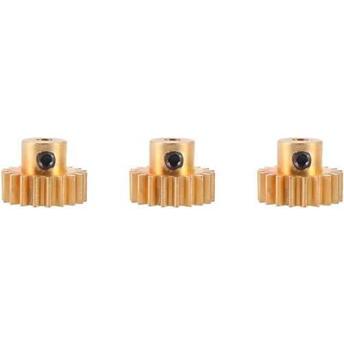 Jeenuuder 3PCS 3,175 mm Welle Messing Ritzel Motor Getriebe 32DP 48DP 64DP M0,8 für 1/10 1/8 RC Auto 3650 3660,19t von Jeenuuder