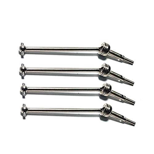 Jeenuuder 4-Teiliges Ferngesteuertes Fahrzeug RC Car Metal Front and Rear Drive Shaft Cvd für Weili 144010 144001-02 124017-16-18 124019 (Silber) von Jeenuuder