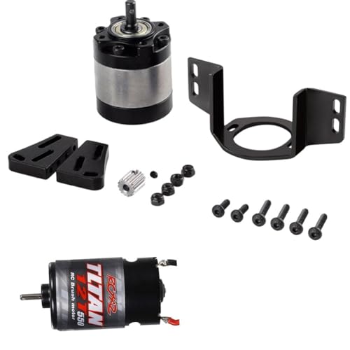 Jeenuuder 550 Gebürsteter Motor Wasserdicht 12T mit 1:5 Übersetzungsgetriebe für 1/14 Anhänger 1/10 RC Auto Crawler Axial SCX10 TRX4 Ersatzteile von Jeenuuder