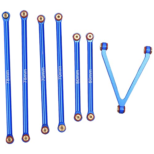 Jeenuuder CNC Fahrgestell-Gestänge für Auto-Upgrade-Teile auf Axial SCX24 AXI00005 1/24 RC, Blau von Jeenuuder