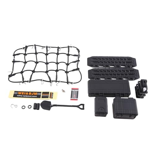 Jeenuuder Gepäcknetz-Schaufel für Koffer, Dekoration, Universal, für TRX4 SCX10 90046 90047, RC Autozubehör, Schwarz von Jeenuuder